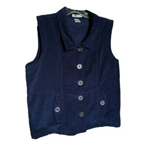 Rebecca Malone Navy Corduroy Vintage Fall Vest